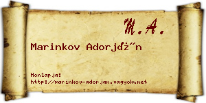Marinkov Adorján névjegykártya